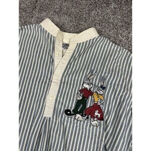 Vintage Looney Tunes Shirt Mens Large Stripe Bugs‎ Bunny Acme Cartoon 90s